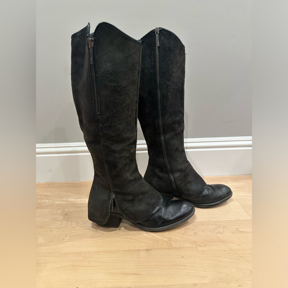 🖤 Donald J Pliner Devi 4 Tall Black Suede Boots - Size 6.5🖤